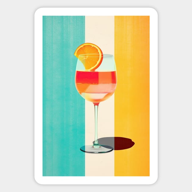 Aperol Spritz Cocktail on Summer Sticker by HeyDesignCo